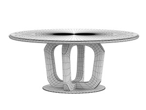 dining table 4221 round and ml 33 leather chair set-2 3D Модель