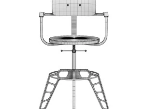 rockee steel cafe chair 3D Model