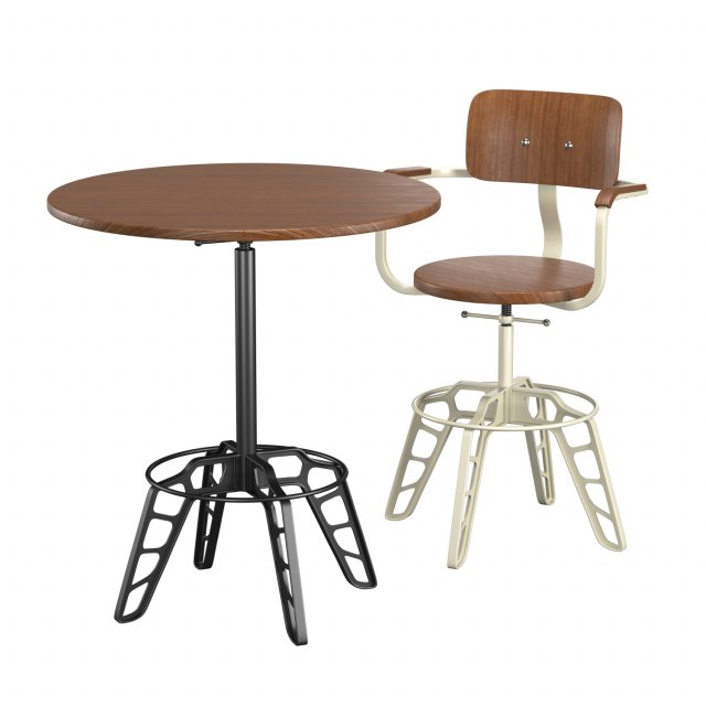 rockee table and chair 3D Model .c4d .max .obj .3ds .fbx .stl .blend 