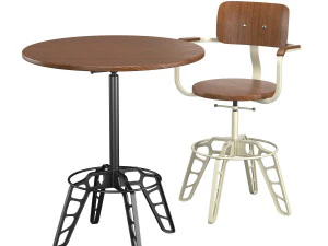 meja dan kursi rockee Model 3D