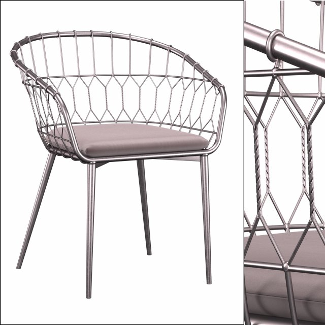 ritorto knox dining chair 3D Model .c4d .max .obj .3ds .fbx .stl .blend 