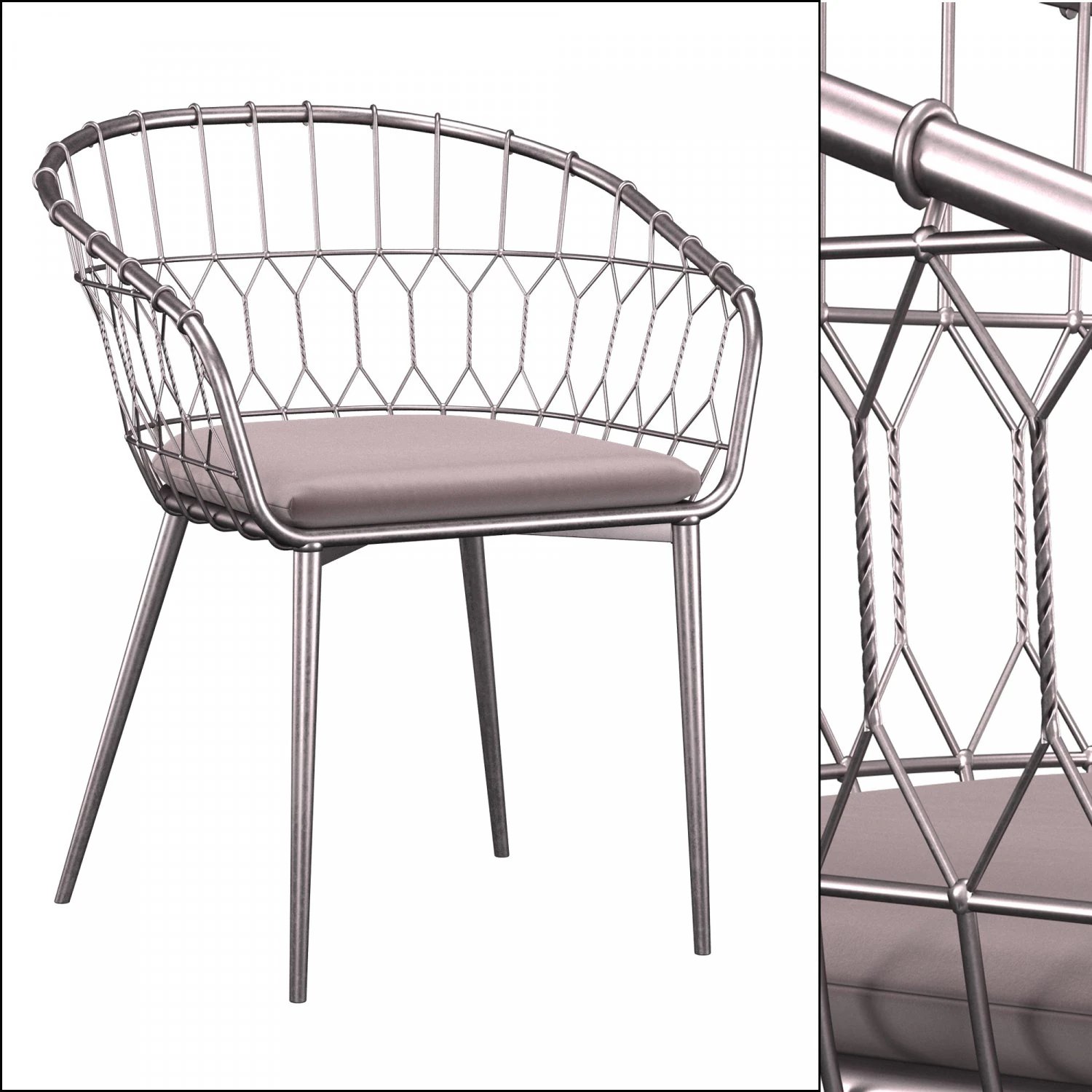 ritorto knox dining chair 3D Model .c4d .max .obj .3ds .fbx .stl .blend 