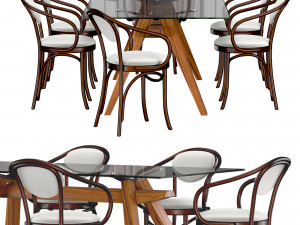 zeus lg table and bentwood b-9 3D Model