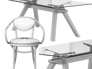 zeus lg table and bentwood b-9 3D Model