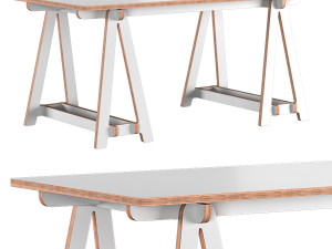 trestle table medium 3D मॉडल