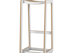 d-bar stool slatted Model 3D