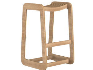 d-bar stool slatted Model 3D