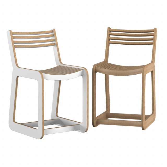 d chair slatted Modèle 3D .c4d .max .obj .3ds .fbx .stl .blend 