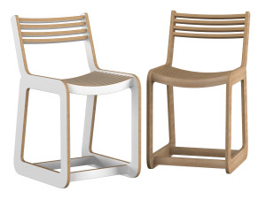 d chair slatted Modelo 3D