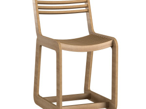 d chair slatted Modèle 3D