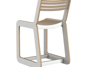 d chair slatted Modèle 3D