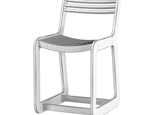 d chair slatted Modèle 3D