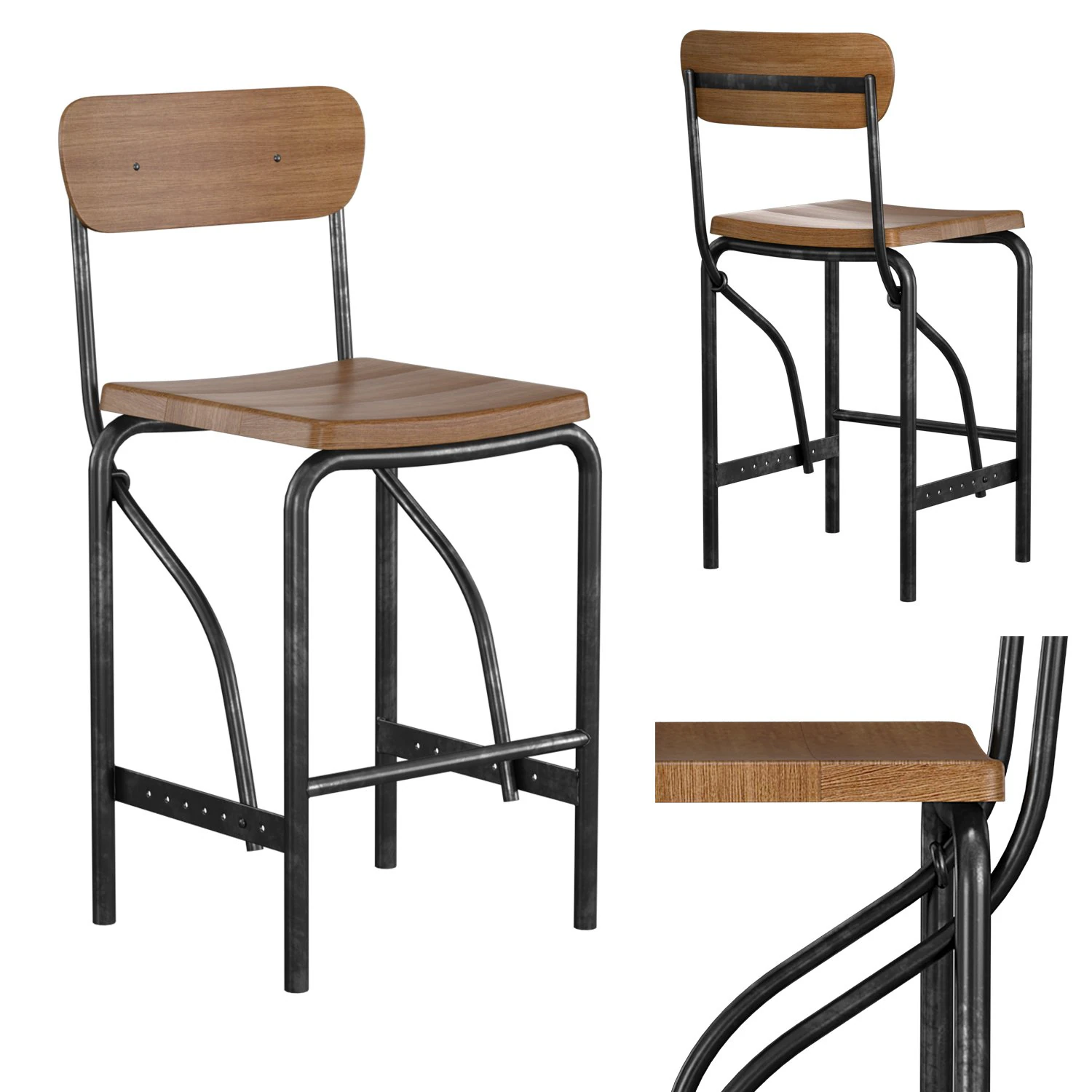 solene bar stool 3D Model .c4d .max .obj .3ds .fbx .stl .blend 