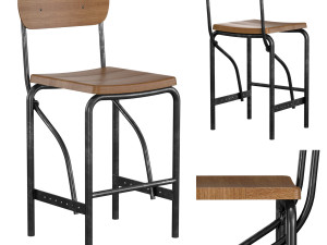 solene bar stool 3D Model