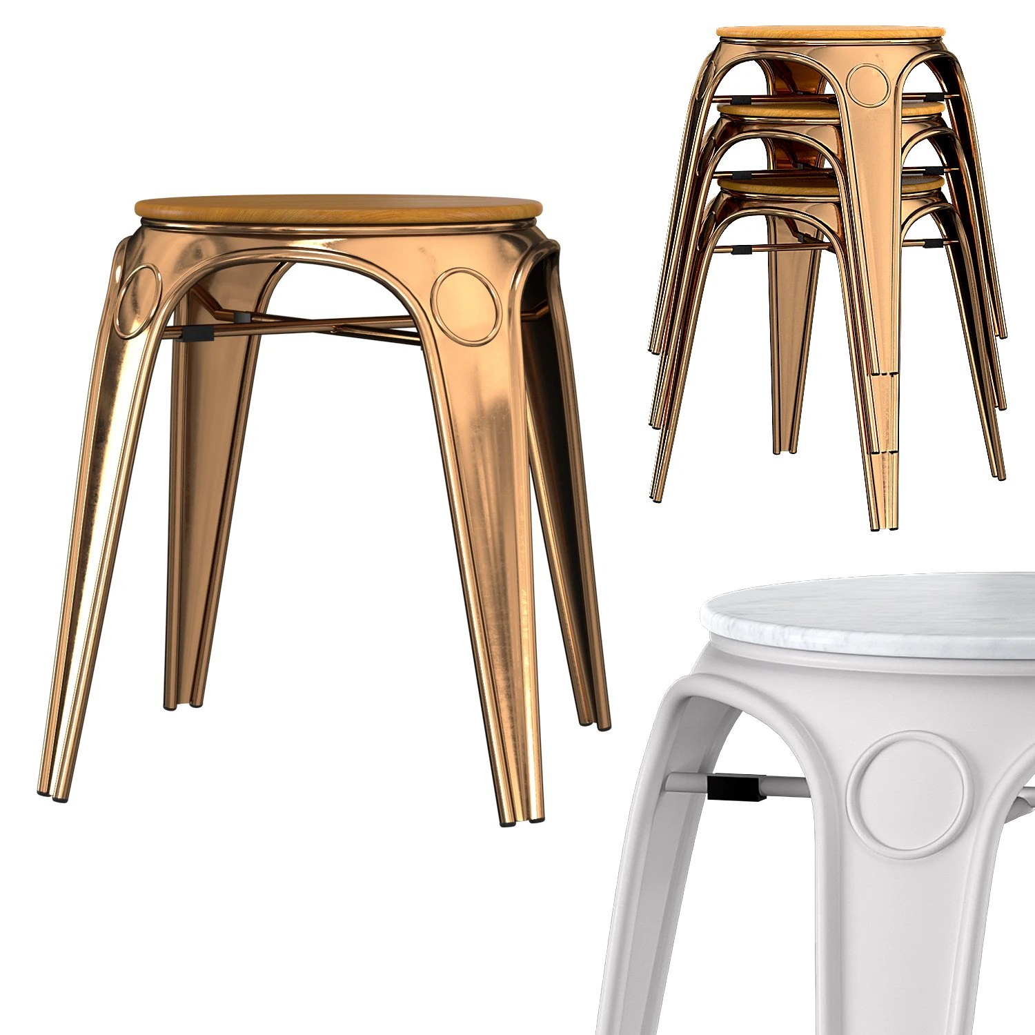 krets kopi stool 3D Model .c4d .max .obj .3ds .fbx .stl .blend 