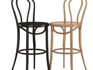 модель барного стула из гнутого дерева bst-18 3D Модель