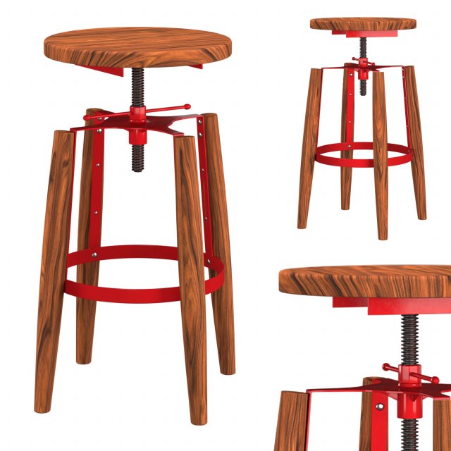 yun bar stools Model 3D .c4d .max .obj .3ds .fbx .stl .blend 