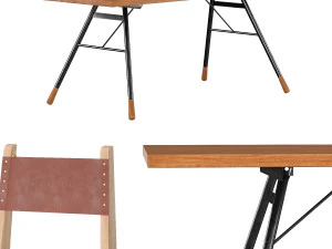 cadeira no-24 e mesa de jantar brandywine Modelo 3D