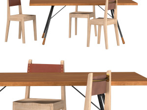 no-24 chair and brandywine dining table 3D 模型
