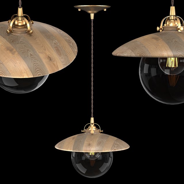 edmund pendant light natural maple Model 3D .c4d .max .obj .3ds .fbx .stl .blend 