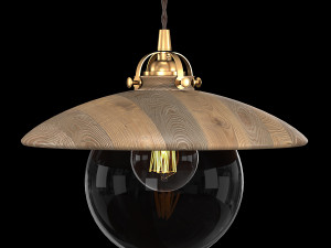 edmund pendant light natural maple Model 3D