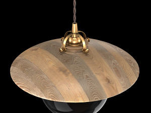 edmund pendant light natural maple Model 3D