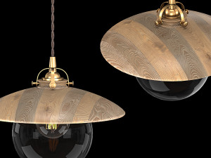 edmund pendant light natural maple Model 3D