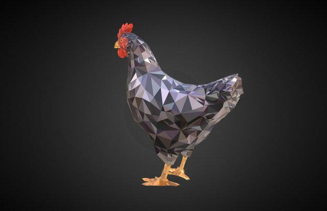 low poly chicken for game 3D 模型 .c4d .max .obj .3ds .fbx .stl .blend 