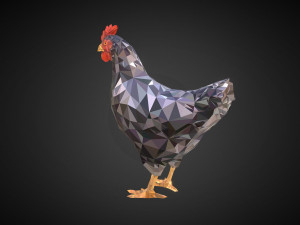 low poly chicken for game 3D Модель