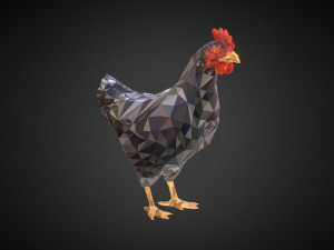 low poly chicken for game 3D 模型