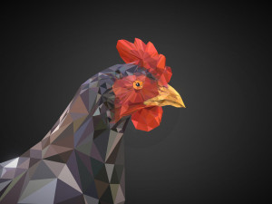 low poly chicken for game 3D 模型