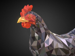 low poly chicken for game 3D 模型