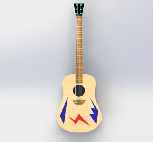 guitar 3D-printmodel .c4d .max .obj .3ds .fbx .stl .blend 