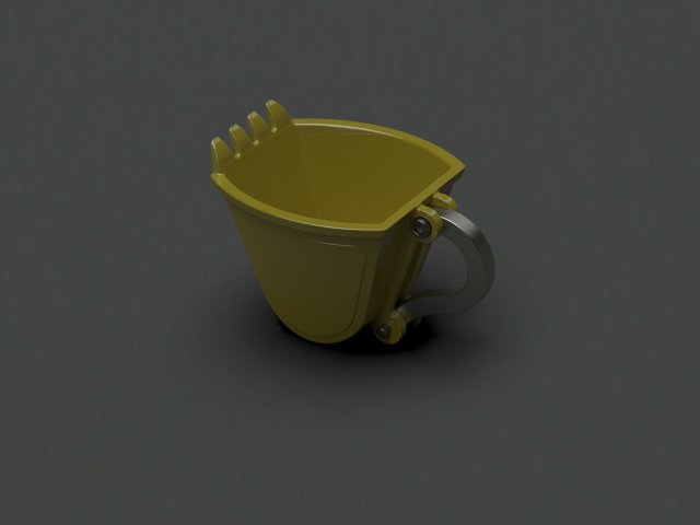 Excavator scoop cup yellow 3D Baskı Modeli .c4d .max .obj .3ds .fbx .stl .blend 
