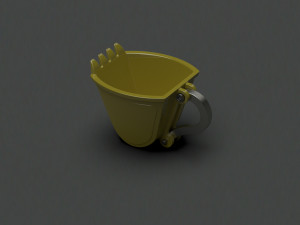 Excavator scoop cup yellow 3D Print Models