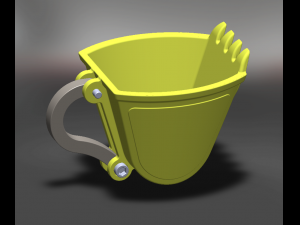 Excavator scoop cup yellow 3D Baskı Modeli