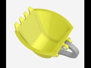 Excavator scoop cup yellow 3D Baskı Modeli