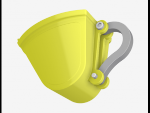 Excavator scoop cup yellow 3D Baskı Modeli