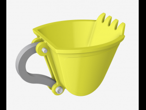 Excavator scoop cup yellow 3D Baskı Modeli