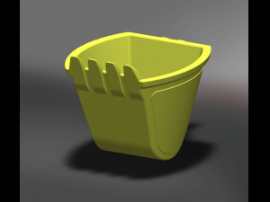 Excavator scoop cup yellow 3D Baskı Modeli
