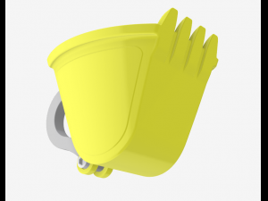 Excavator scoop cup yellow 3D Baskı Modeli
