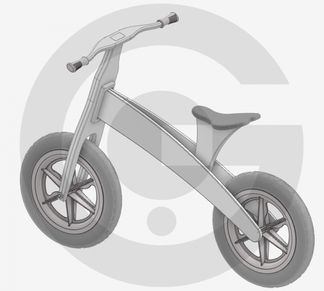 Wooden balance bike 01 Modello di stampa 3D .c4d .max .obj .3ds .fbx .stl .blend 