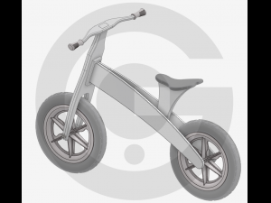 Wooden balance bike 01 3D Print Model