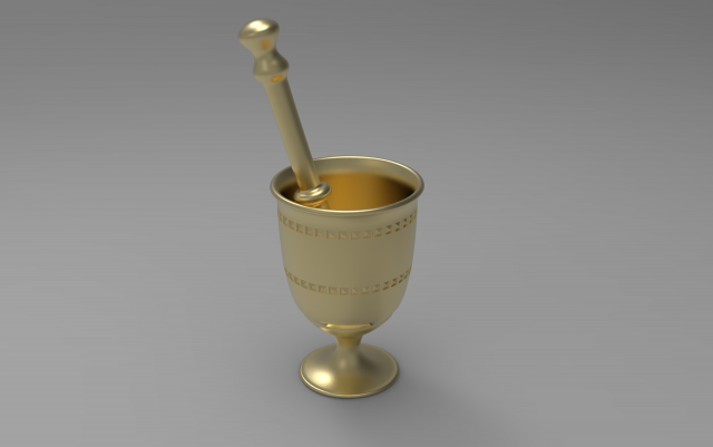 BRASS MORTAR 3Dプリントモデル .c4d .max .obj .3ds .fbx .stl .blend
