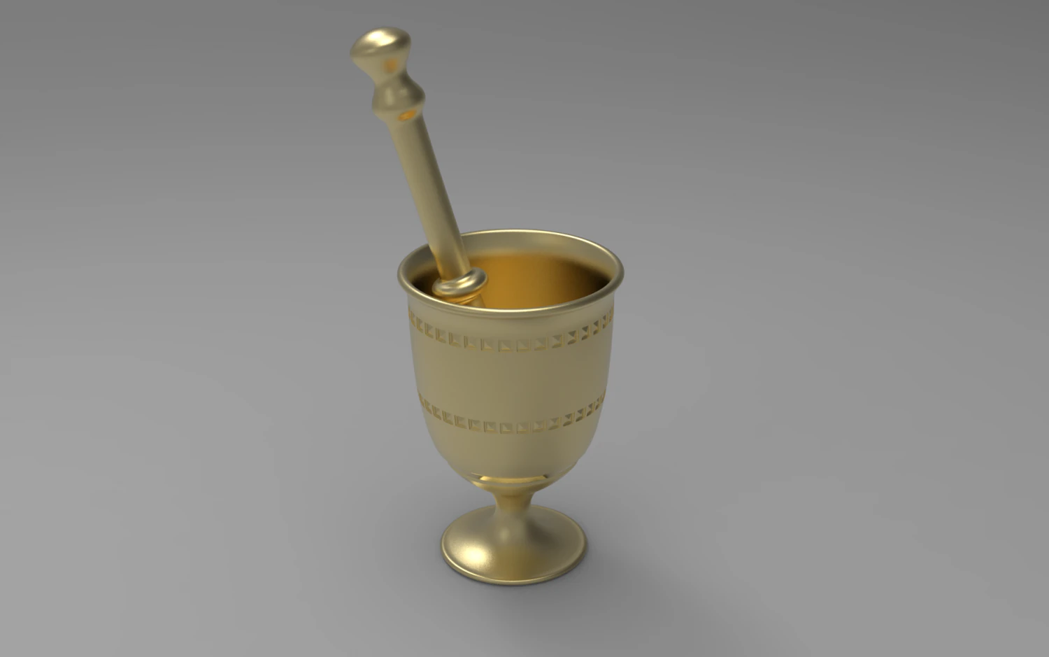 BRASS MORTAR 3D Print Model .c4d .max .obj .3ds .fbx .stl .blend 