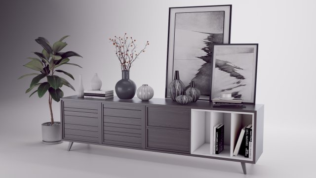 stand tv 3D Model .c4d .max .obj .3ds .fbx .stl .blend 