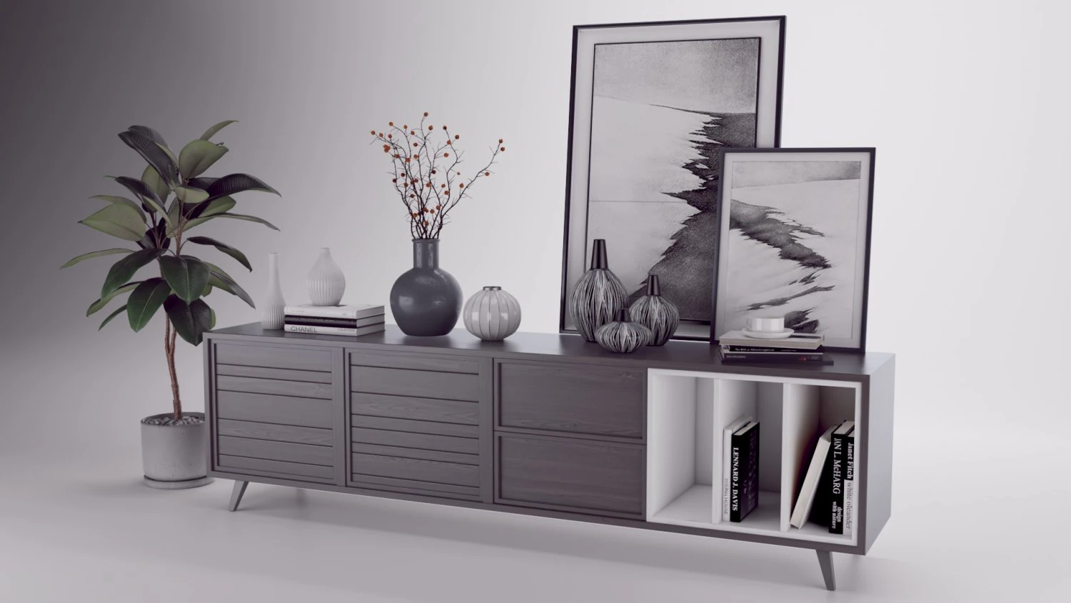 suporte de tv Modelo 3D .c4d .max .obj .3ds .fbx .stl .blend 