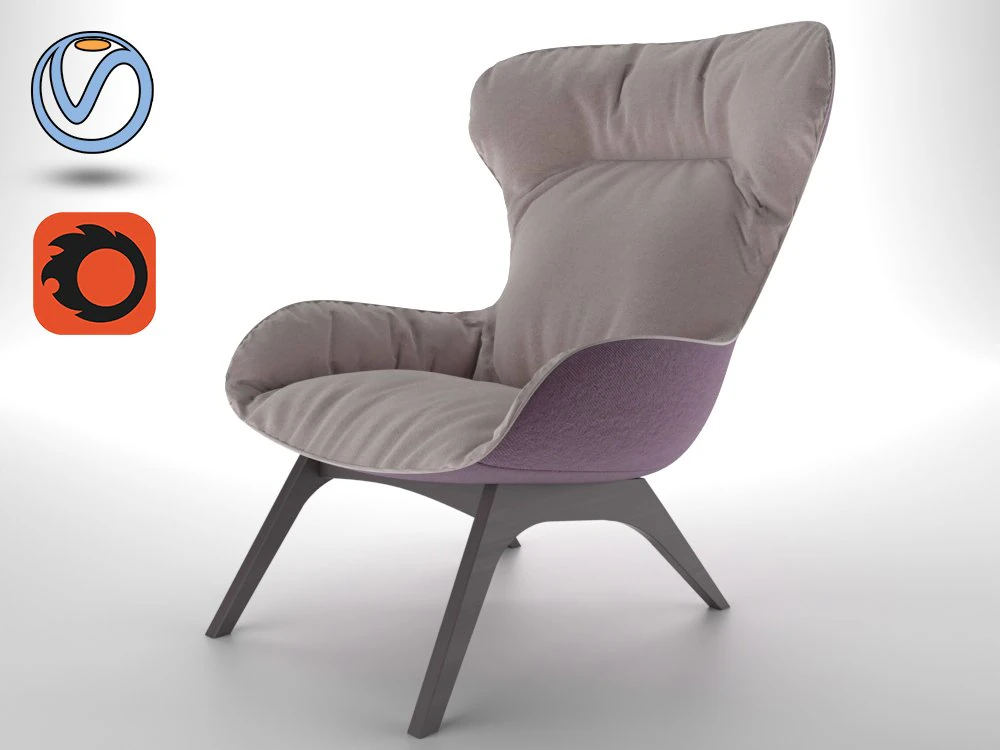 arm chair 3D Model .c4d .max .obj .3ds .fbx .stl .blend 