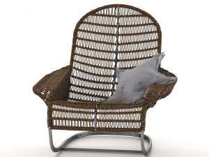 rattan wicker chair Modelo 3D