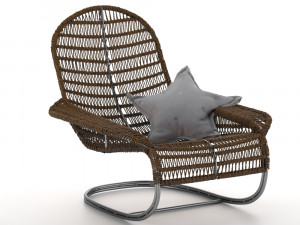 rattan wicker chair Modelo 3D